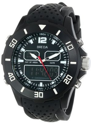 Breda 9309-Black "Drew" Black and White Ana-Digi Sport