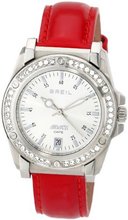 Breil Milano TW0798 Manta Crystal Bezel Date Patent Leather