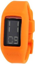 Breo Block Unisex Digital with LCD Dial Digital Display and Orange Plastic Strap B-TI-BLK1
