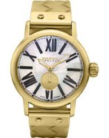 BRERA BWVA24207G Valentina Classic 42mm Gold tone case with White Mother of Pearl dial and Black roman numerals GOLD Tone BRAIDED Rubber strap