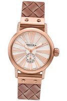 BRERA BWVA34279-RSWV Valentina Contemporary Sparkle 42mm ROSE Gold tone case with Real Diamonds Rose Gold tone Woven pattern rubber strap with signature buckle