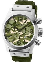 Brera Orologi Camouflage BRETC4530 Chronograph 45mm Stainless steel case Green CAMO dial with date Green rubber strap with signature buckle