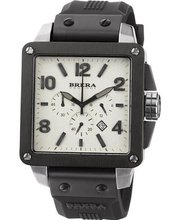 Brera Orologi QUATTRO BRQTC3301 Chronograph 45mm Stainless steel case WHITE dial with date BLACK rubber strap with signature buckle