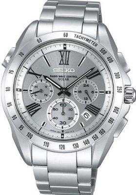 Seiko Brights Silver Chronograph Solar Radio Saga065 Japan Import