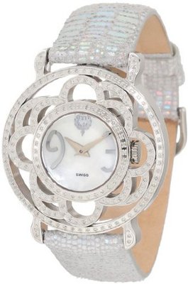 Brillier 04-41421-01-Si Papillon Swiss Quartz Mother-Of-Pearl