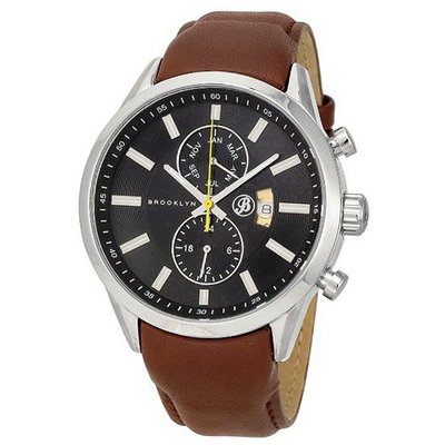 Brooklyn Company Fulton Black Dial Brown Leather FL-SS-BK-BR