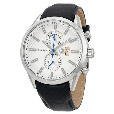 Brooklyn Company Fulton Silver Dial Black Leather FL-SS-SV-BK