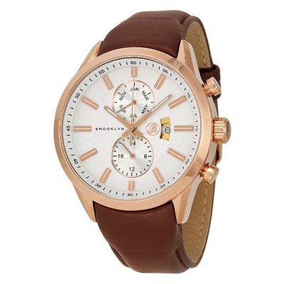 Brooklyn Company Fulton Silver Dial Brown Leather FL-RG-SV-BR