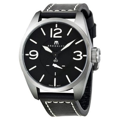 Brooklyn Company Lafayette Black Dial Black Leather Strap Swiss Quartz CLA-E