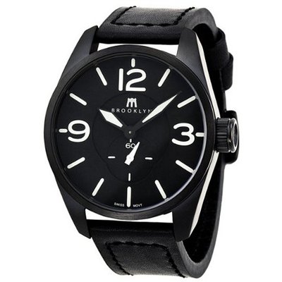 Brooklyn Company Lafayette Black Dial Black Leather Swiss Quartz CLA-F