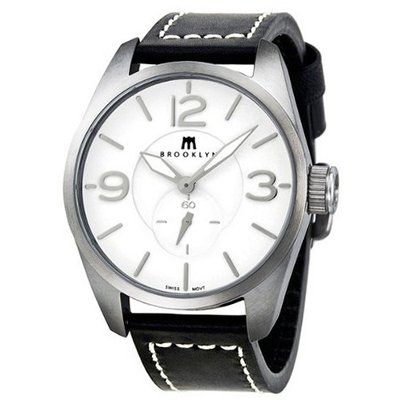 Brooklyn Company Lafayette White Dial Black Leather Swiss Quartz CLA-D
