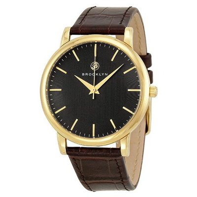 Brooklyn Company Myrtle Black Dial Brown Leather MY-YG-BK-BR