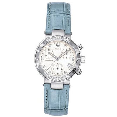 Accutron 26R11 Chamonix Diamond Chronograph Blue Leather