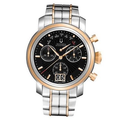 Accutron Amerigo Black Dial Chronograph Two Tone 65C110