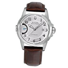 Accutron Calibrator Silver Dial Brown Leather 63B160