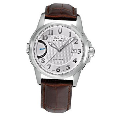 Accutron Calibrator Silver Dial Brown Leather 63B160