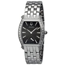 Accutron Saleya Diamond Bezel Black Dial Stainless Steel Ladies 63R006