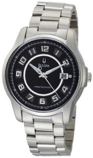 Bulova 96B129 Precisionist Claremont Black Dial Steel Bracelet