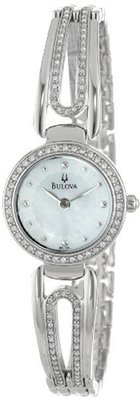 Bulova 96L126 Crystal Bangle Mother of Pearl Dial