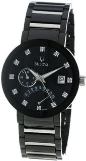 Bulova 98D109 Diamond Accented Black Dial Bracelet