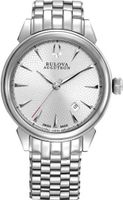 Bulova Accutron #63B156 Gemini Swiss Made Stainless Steel Silver Dial Automatic