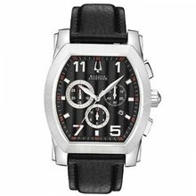 Bulova Accutron Chronograph Black Dial Black Leather 63B146