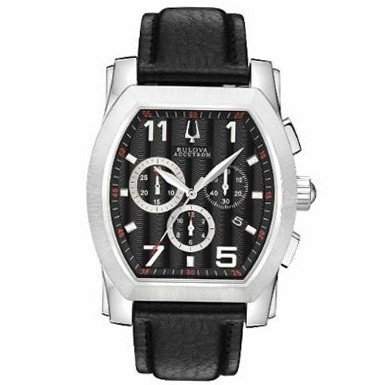 Bulova Accutron Chronograph Black Dial Black Leather 63B146