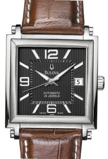 Bulova Automatic Rect Steel Black