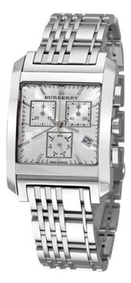 Burberry BU1560 Square Silver Chronograph Dial