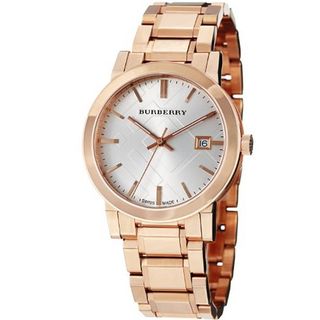 Burberry BU9004 Large Check Rose Goldtone Stainless Steel