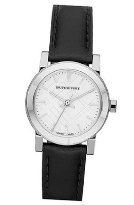 Burberry BU9206 Black Leather Strap White Dial