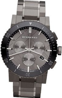 Burberry Chronograph Gunmetal Dial Grey Ion-plated Stainless Steel BU9381