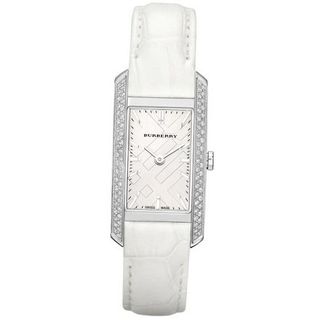 Burberry London Diamond White Alligator Silver Dial BU9506