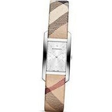 Burberry Silver Dial Nova Check Fabric Ladies BU9508