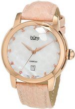 Burgi BU14P Round Swiss Quartz Diamond Date Strap