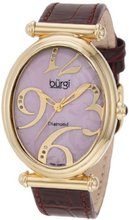 Burgi BU39BUR Oval Case Swiss Quartz Diamond Classic Stainless Steel