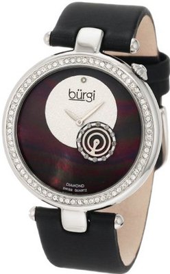 Burgi BU42BK Round Swiss Quartz Dazzling Diamond