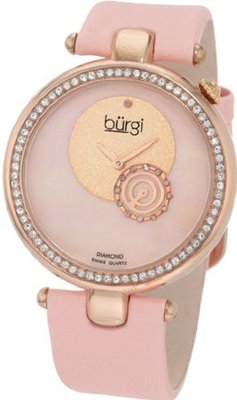 Burgi BU42PK Round Swiss Quartz Dazzling Diamond