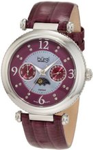 Burgi BU43PU Round Swiss Quartz Diamond Classic Stainless Steel Day Date