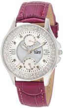 Burgi BU44RD Round Diamond Classic Stainless Steel GMT Date