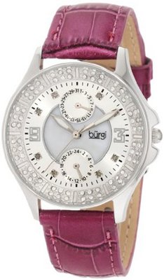 Burgi BU44RD Round Diamond Classic Stainless Steel GMT Date