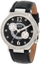 Burgi BU45BK Round Swiss Quartz Diamond Classic Stainless Steel Day Date