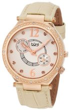 Burgi BU45RG Round Swiss Quartz Diamond Classic Stainless Steel Day Date