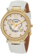 Burgi BU45YG Round Swiss Quartz Diamond Classic Stainless Steel Day Date