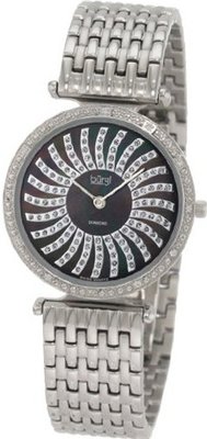 Burgi BU46BK Round Swiss Quartz Diamond Classic Stainless Steel
