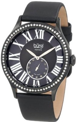 Burgi BU56BK Swiss Quartz Diamond Strap