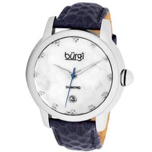 Burgi BUR014BU Diamond Swiss Quartz Date Strap