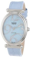 Burgi BUR039BU Swiss Quartz Stainless Steel Floral Strap