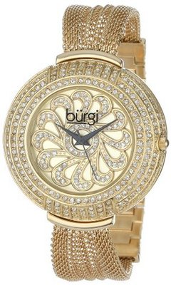Burgi BUR051YG Crystal Mesh Bracelet