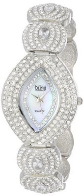 Burgi BUR052SS Oval Crystal Quartz Bracelet